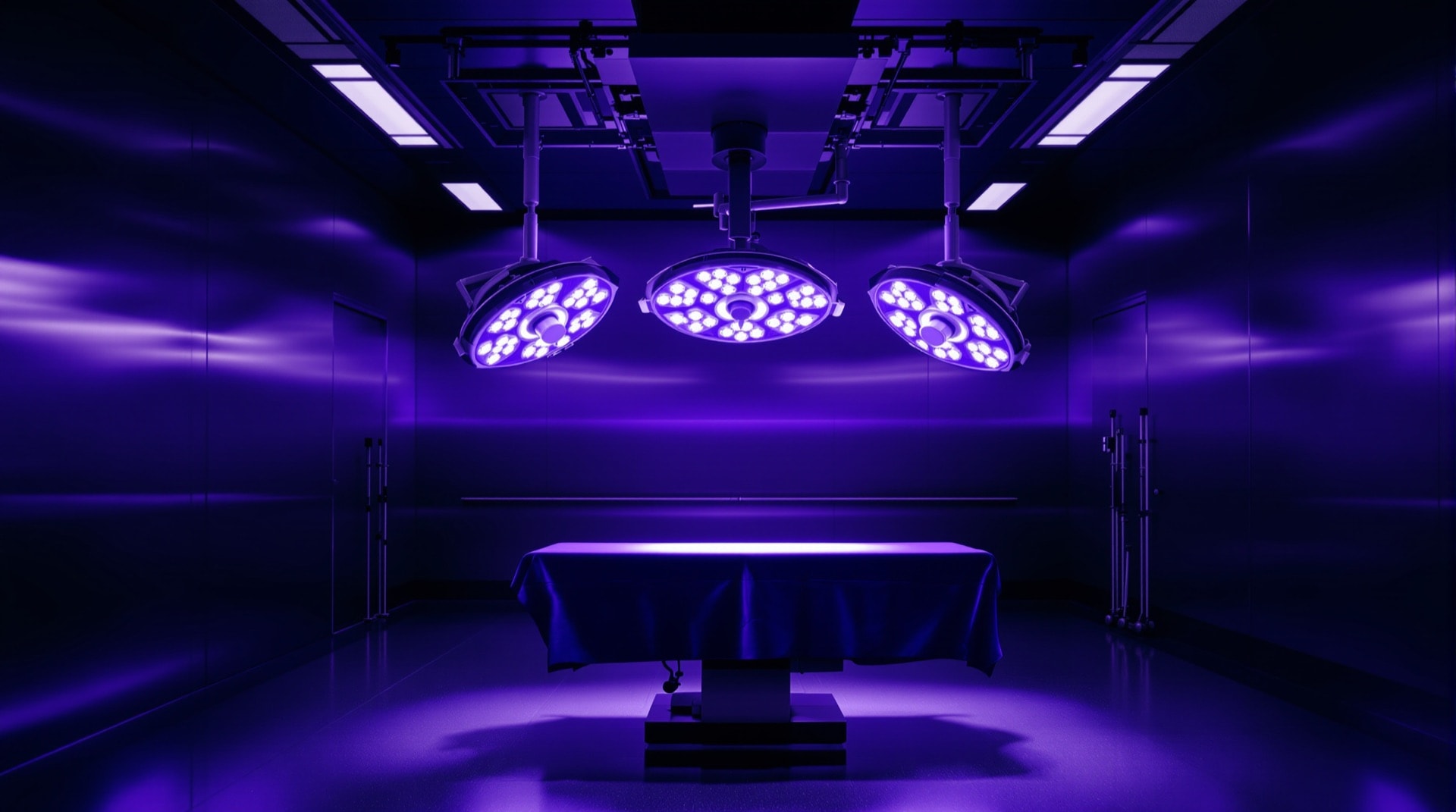 An empty operating theatre where operative notes are dictated